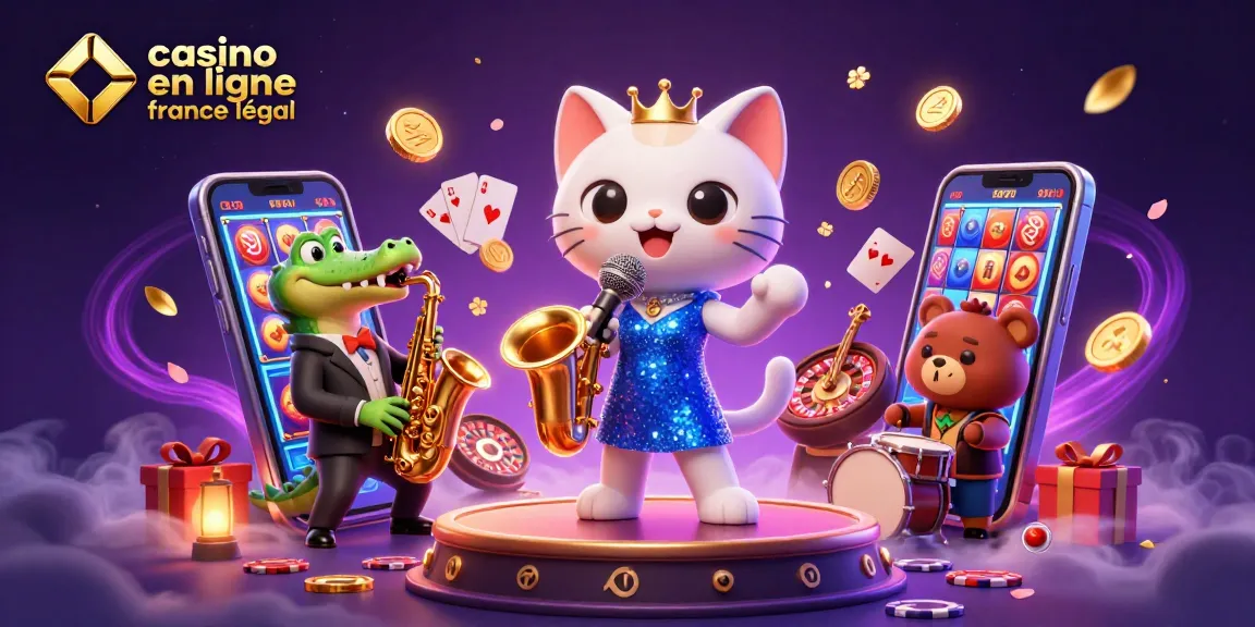 Plongez dans l'univers du casino en ligne France légal avec des personnages animés jouant à des jeux d'argent.