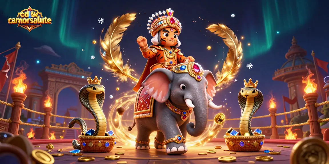 cdswarriorsalute hadir dalam ilustrasi menarik dengan maharaja dan gajah, memikat pemain slot